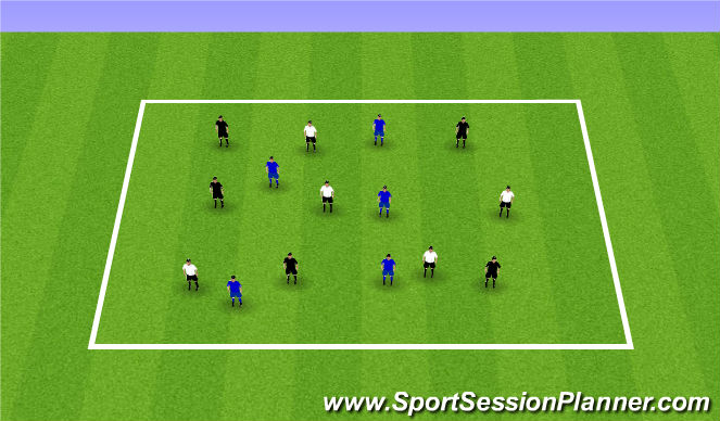 Football/Soccer Session Plan Drill (Colour): 3 team possession