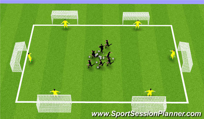 Football/Soccer Session Plan Drill (Colour): Shooting Wars