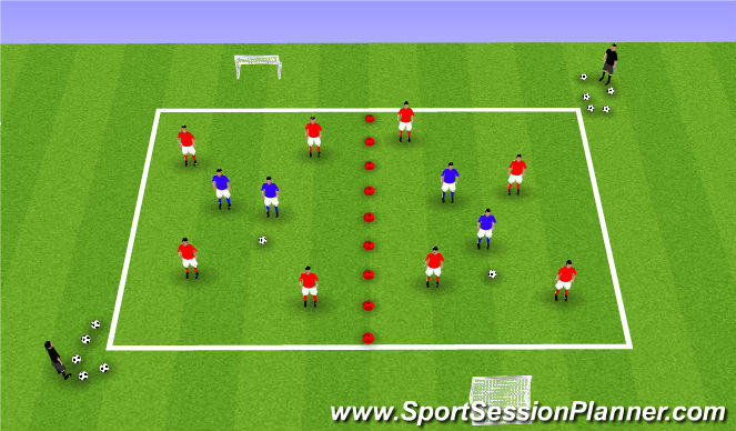 Football/Soccer Session Plan Drill (Colour): 4v2/8v4 posession