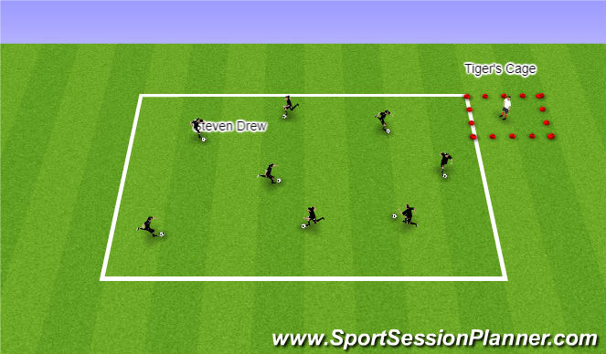 Football/Soccer Session Plan Drill (Colour): Technical 1 - T1