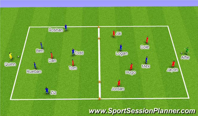 Football/Soccer Session Plan Drill (Colour): Passing practice