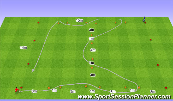 Football/Soccer Session Plan Drill (Colour): Gry w labiryncie: Prowadzenie piłki.