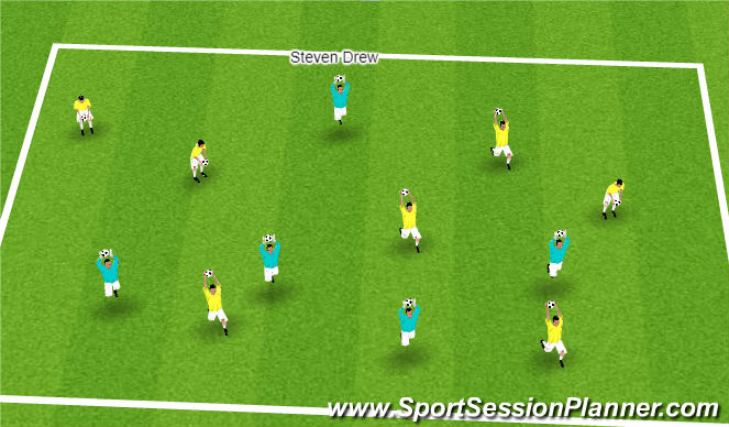 Football/Soccer Session Plan Drill (Colour): Motor Skill - Warm up