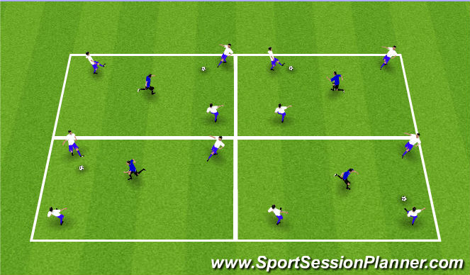 Football/Soccer Session Plan Drill (Colour): Technical Warm-up