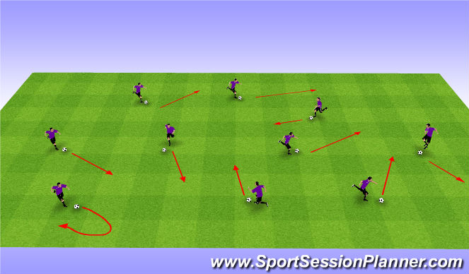 Football/Soccer Session Plan Drill (Colour): Warm up