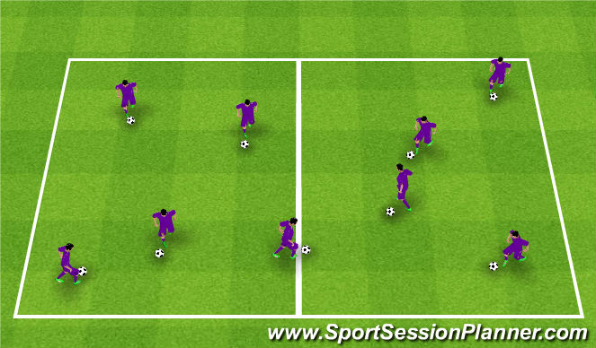Football/Soccer Session Plan Drill (Colour): Arrival Activity - Ball Mastery