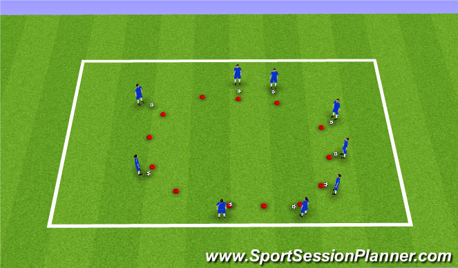 Football/Soccer Session Plan Drill (Colour): Skill Circle