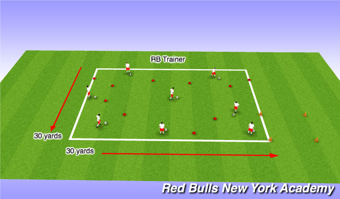 Football/Soccer Session Plan Drill (Colour): Warm-Up/Skill Moves