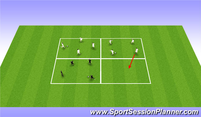 Football/Soccer Session Plan Drill (Colour): Exercise Three