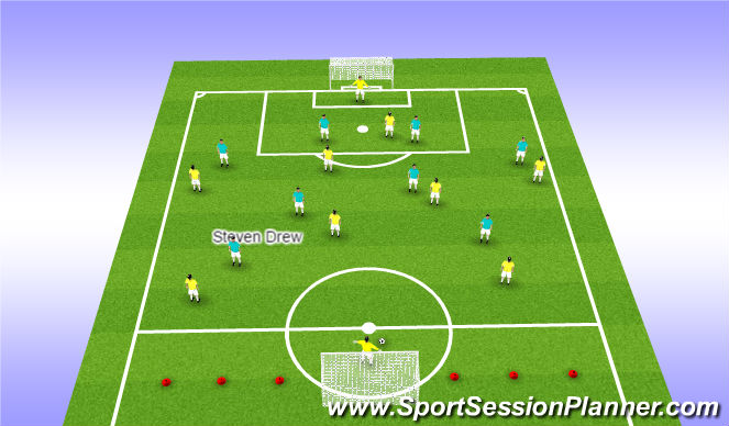 Football/Soccer Session Plan Drill (Colour): Small-Sided Game (20 mins)