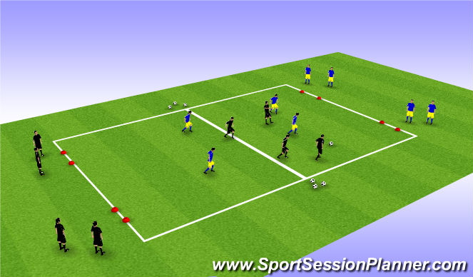 Football/Soccer Session Plan Drill (Colour): Conditioned Game