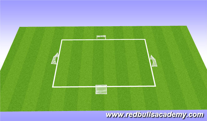 Football/Soccer Session Plan Drill (Colour): Four goal WC