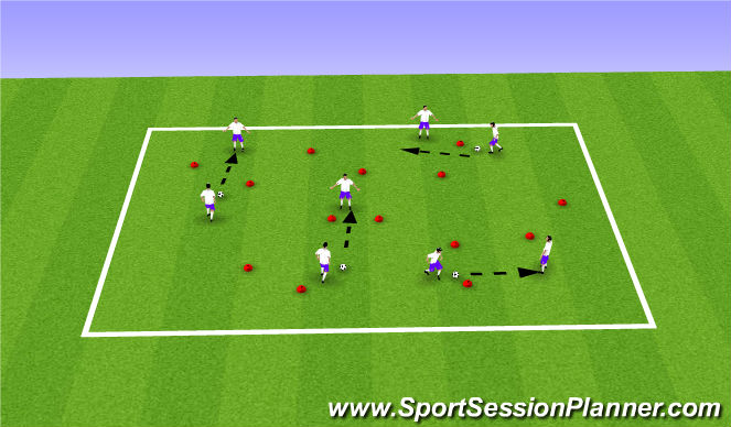 Football/Soccer Session Plan Drill (Colour): Warm-Up - Open Gates