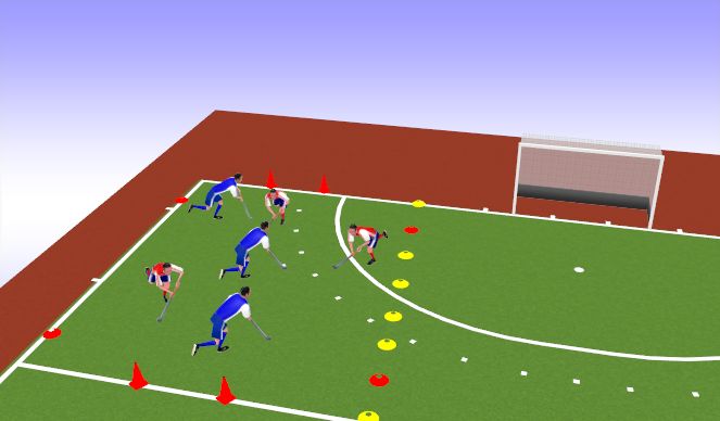 Hockey Session Plan Drill (Colour): Kennismakingspartijtje