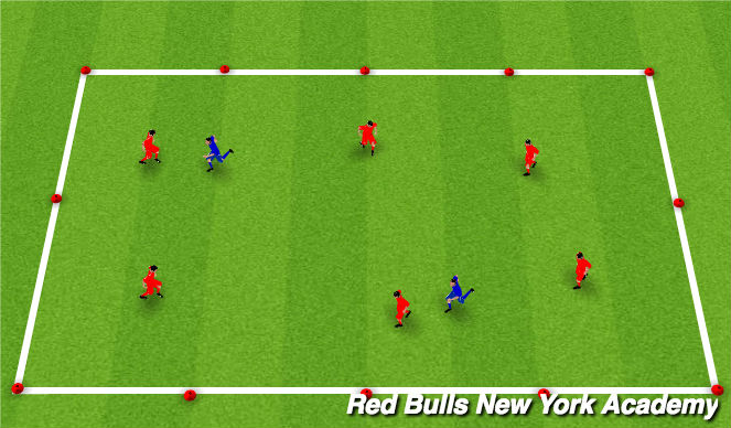 Football/Soccer Session Plan Drill (Colour): Warm up Freeze Tag