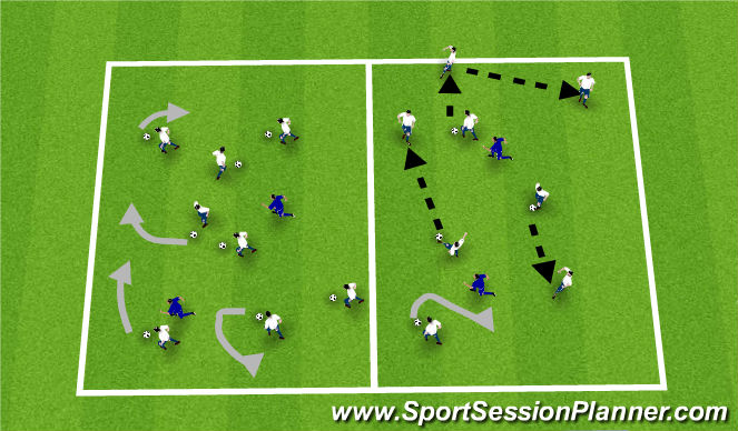 Football/Soccer Session Plan Drill (Colour): Warm-up