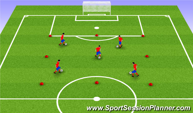 Football/Soccer Session Plan Drill (Colour): Warmup (10Min)