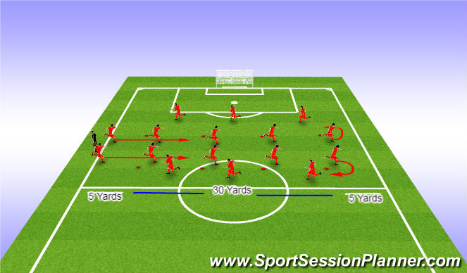 Football/Soccer Session Plan Drill (Colour): FIFA 11 Warm-Up