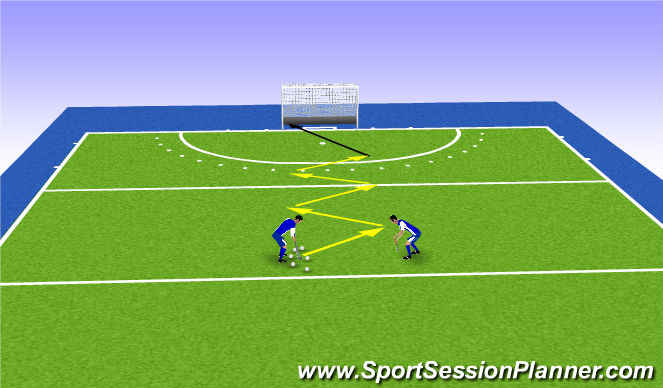 Hockey Session Plan Drill (Colour): Warming up 1 - 2tje