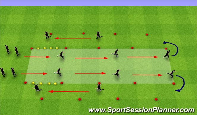 Football/Soccer Session Plan Drill (Colour): FIFA 11+ - WARM UP