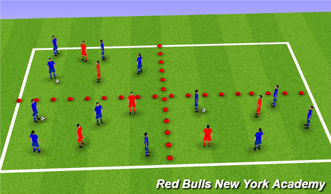Football/Soccer Session Plan Drill (Colour): Warm up