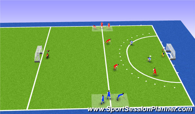 Hockey Session Plan Drill (Colour): Jump Back