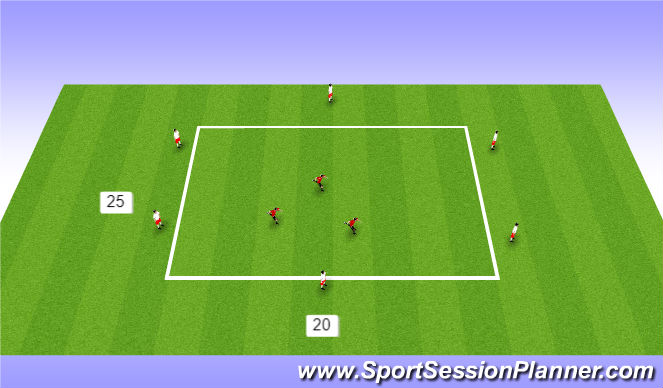 Football/Soccer Session Plan Drill (Colour): 5v3 Rondo