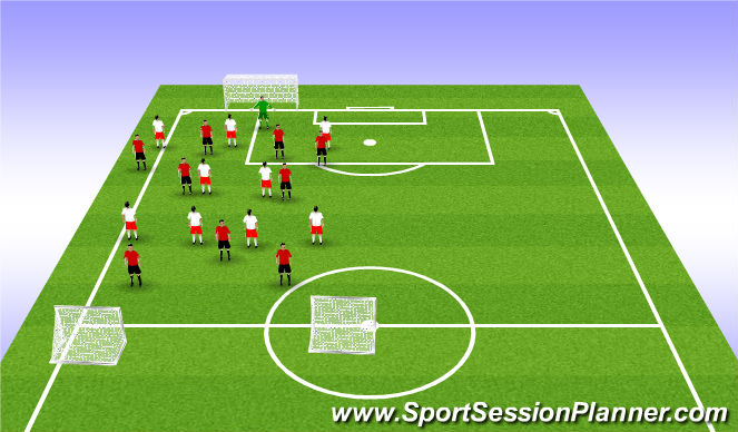 Football/Soccer Session Plan Drill (Colour): 9v9 Game