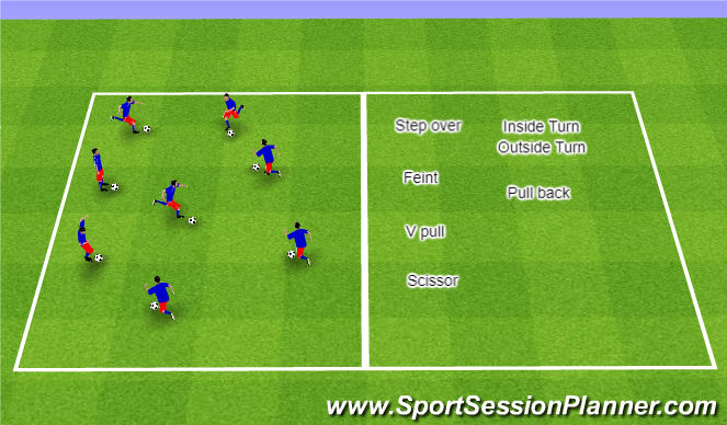 Football/Soccer Session Plan Drill (Colour): Warm Up: Ball Control