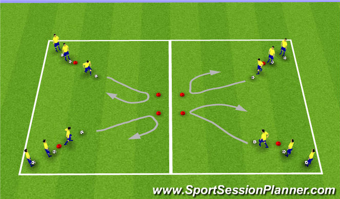 Football/Soccer Session Plan Drill (Colour): A: Ball Control