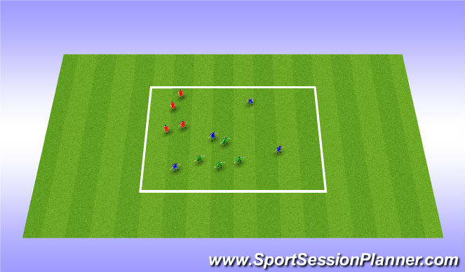 Football/Soccer Session Plan Drill (Colour): 3 Team Possession