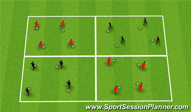 Football/Soccer Session Plan Drill (Colour): technical warm up:
