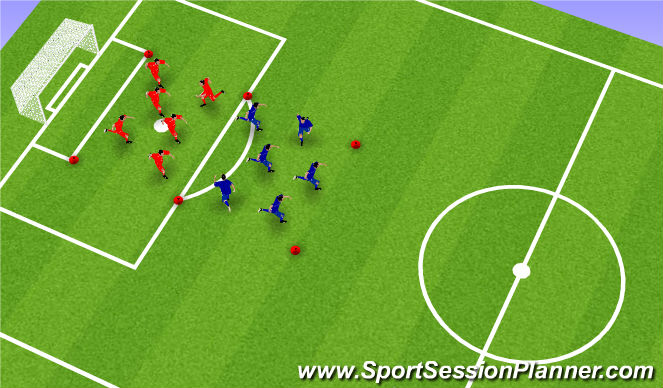 Football/Soccer Session Plan Drill (Colour): Warm-up (10-15 mins)
