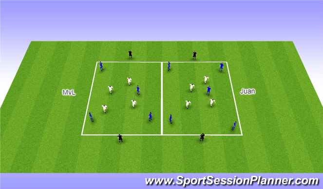 Football/Soccer Session Plan Drill (Colour): 7 vs 4 Pressing - possession