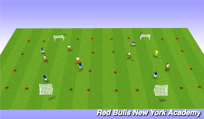 Football/Soccer Session Plan Drill (Colour): Tournament 3v3 or 2v2+1