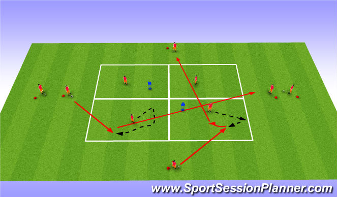 Football/Soccer Session Plan Drill (Colour): Passningspel - Spelbarhet U14