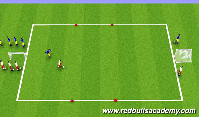 Football/Soccer Session Plan Drill (Colour): semi opposed directional