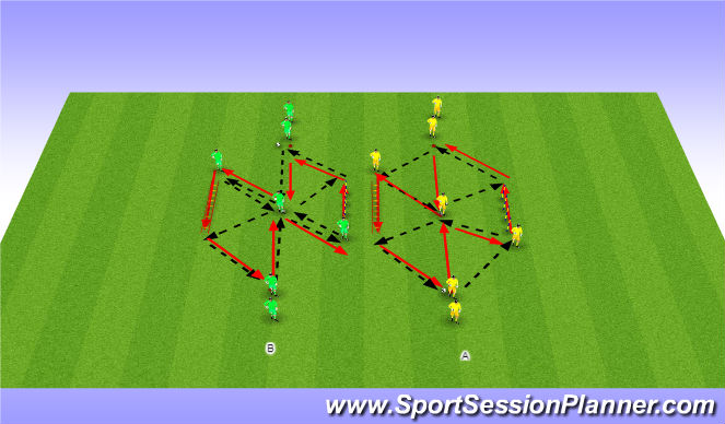 Football/Soccer Session Plan Drill (Colour): SAQ - Passing& Recieving Warm-Up