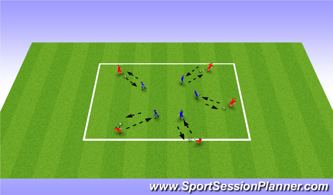 Football/Soccer Session Plan Drill (Colour): Exercise 1: Warm Up Drill