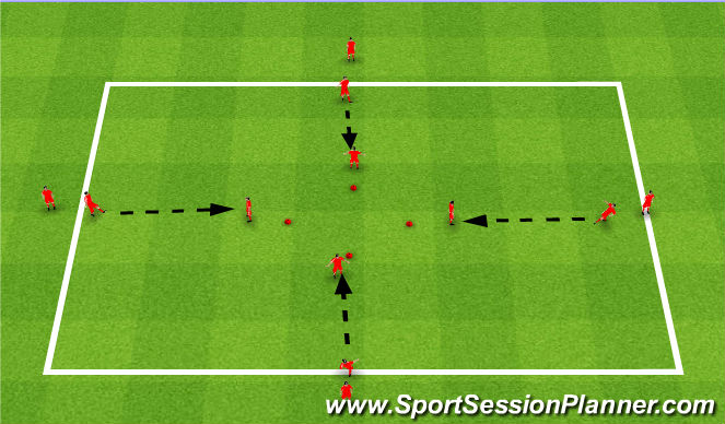 Football/Soccer Session Plan Drill (Colour): Diamond Passing warm up