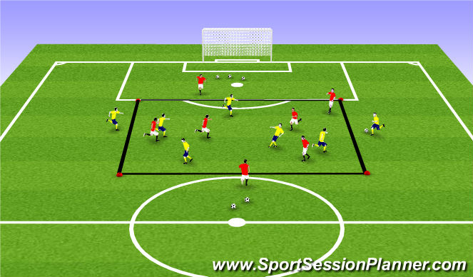 Football/Soccer Session Plan Drill (Colour): Positioning Game