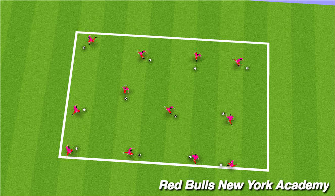 Football/Soccer Session Plan Drill (Colour): Ball mastery warm-up