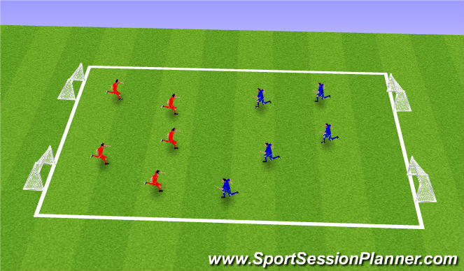 Football/Soccer Session Plan Drill (Colour): Global 5v5