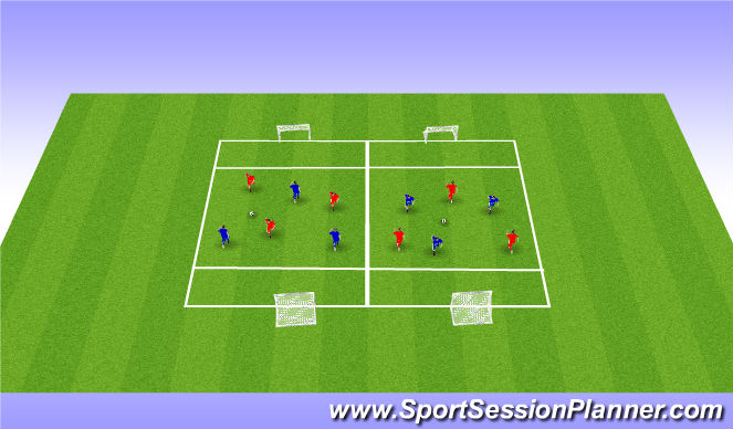 Football/Soccer Session Plan Drill (Colour): Global 3v3