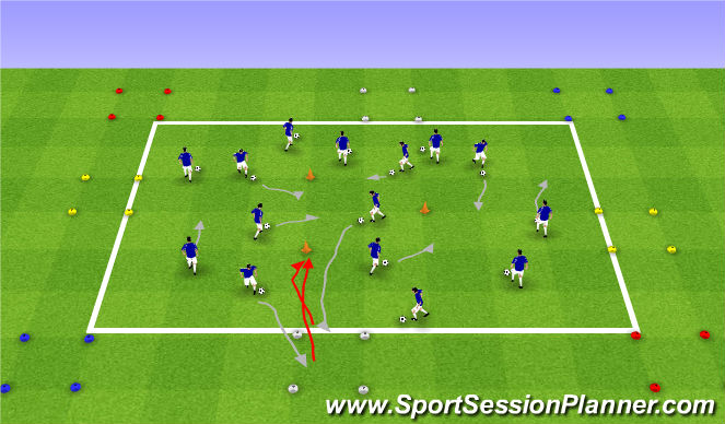 Football/Soccer Session Plan Drill (Colour): Regroupement