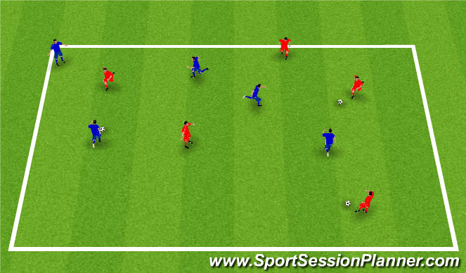 Football/Soccer Session Plan Drill (Colour): 3 Ball Possession