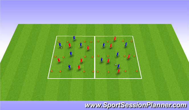 Football/Soccer Session Plan Drill (Colour): Small Possession