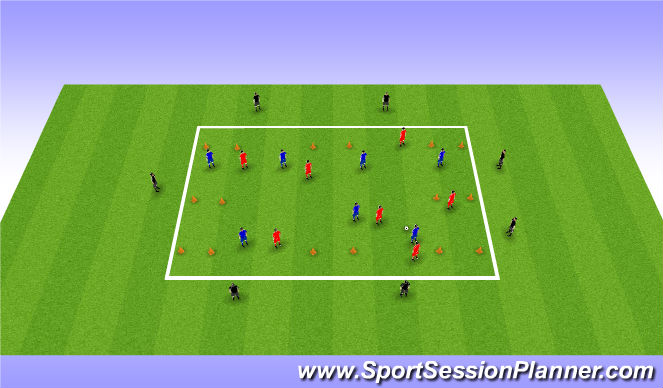 Football/Soccer Session Plan Drill (Colour): Large Possession