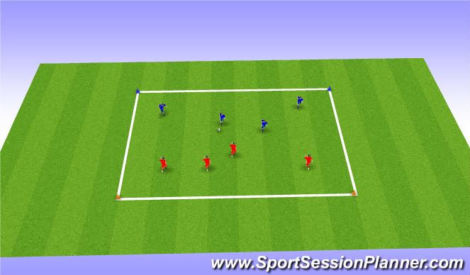 Football/Soccer Session Plan Drill (Colour): Global 3v3 Line Ball