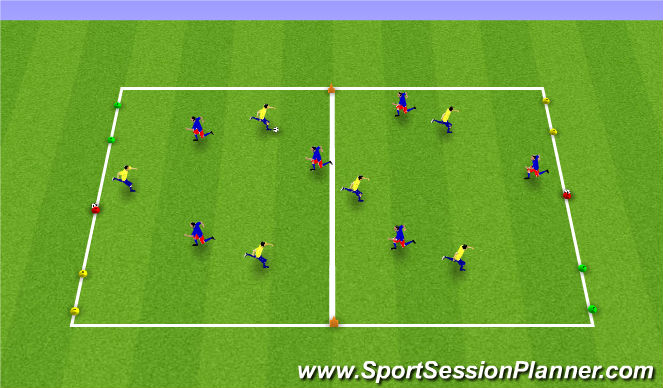 Football/Soccer Session Plan Drill (Colour): SSG Zone Play
